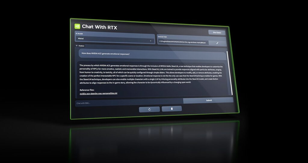 Chat With RTX brings AI PCs.