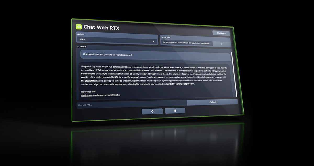 Chat With RTX brings AI PCs.