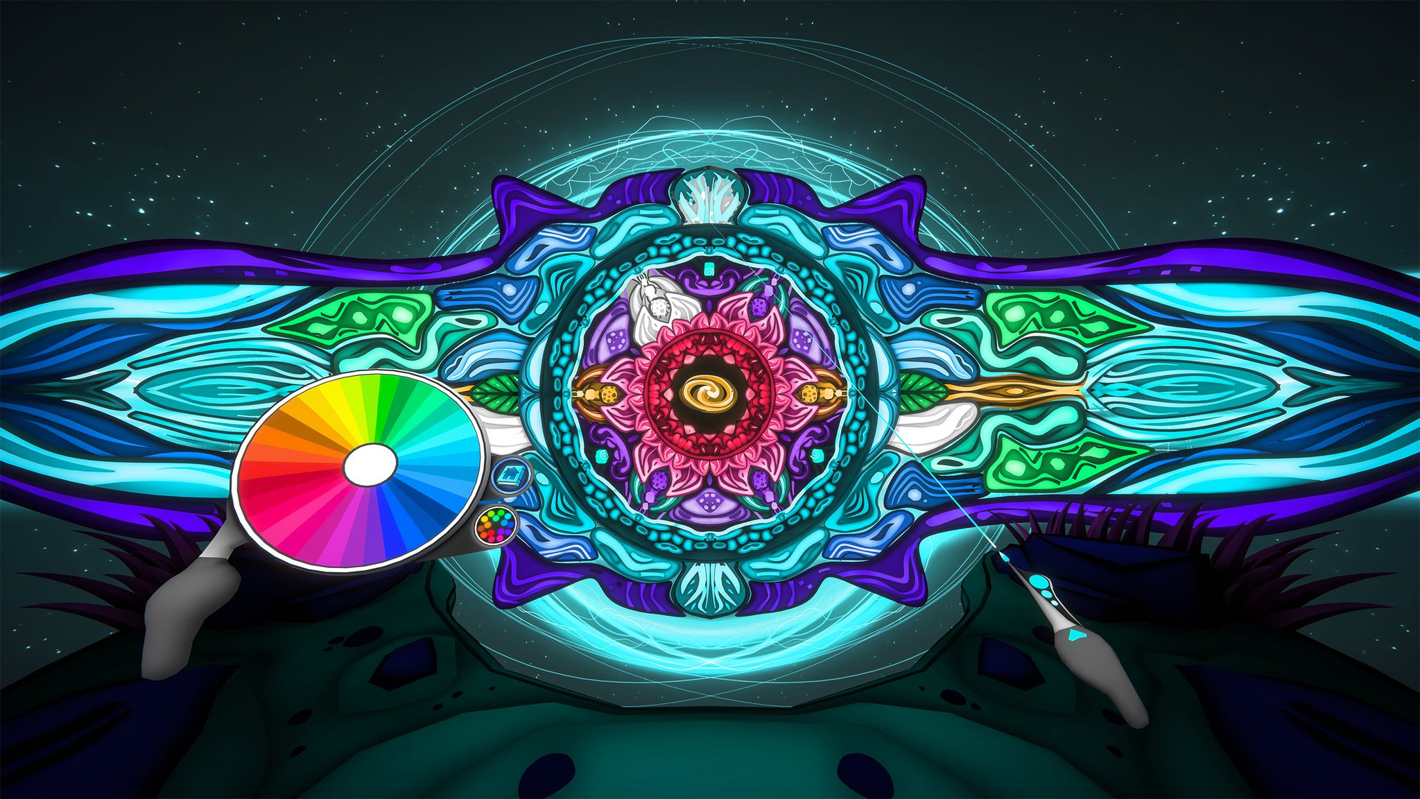 Color Space turns VR into a coloring book.
