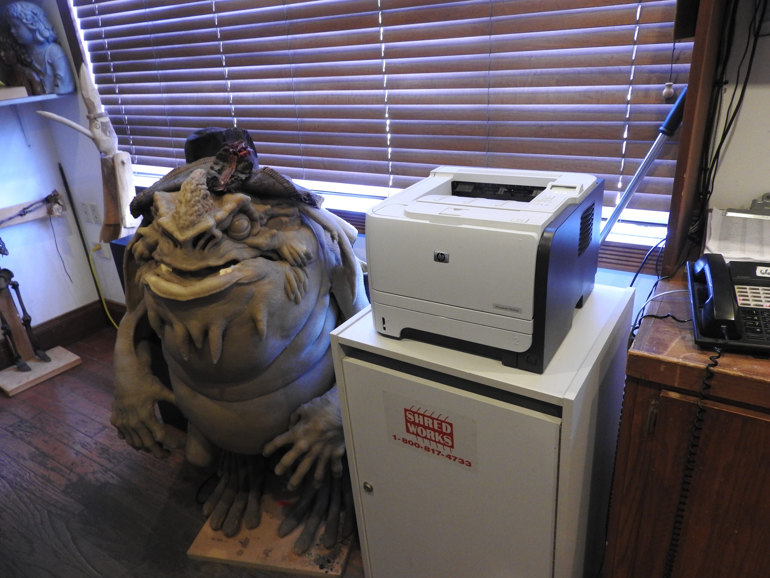 Sculptures galore adorn the workshop at Tippett Studios.