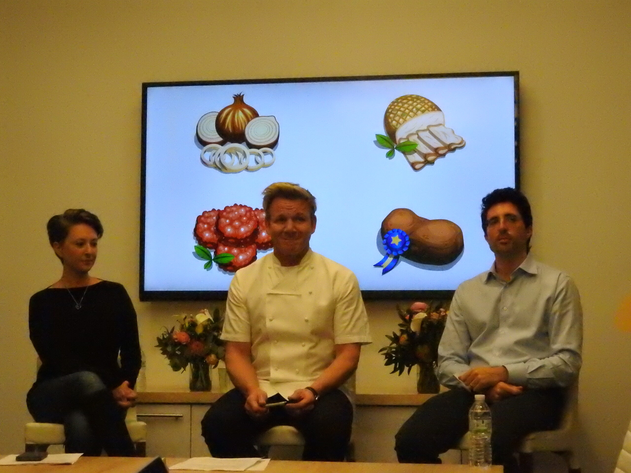Becky Ann Hughes, Gordon Ramsay, and Niccolo De Masi at Glu Mobile.