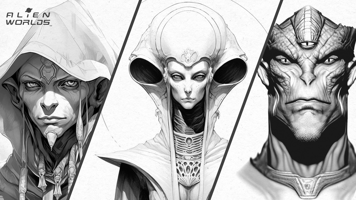 Alien Worlds character designs from Kevin J. Anderson's the Lore Treatment.