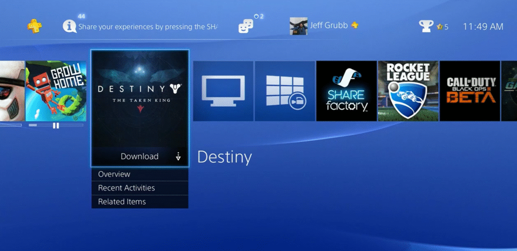 Sony advertises Destiny: The Taken King by pushing it into your PlayStation 4 library