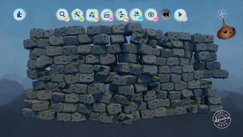 A wall may not seem all that creative, but Dreams gives you the tools to take it in many directions.