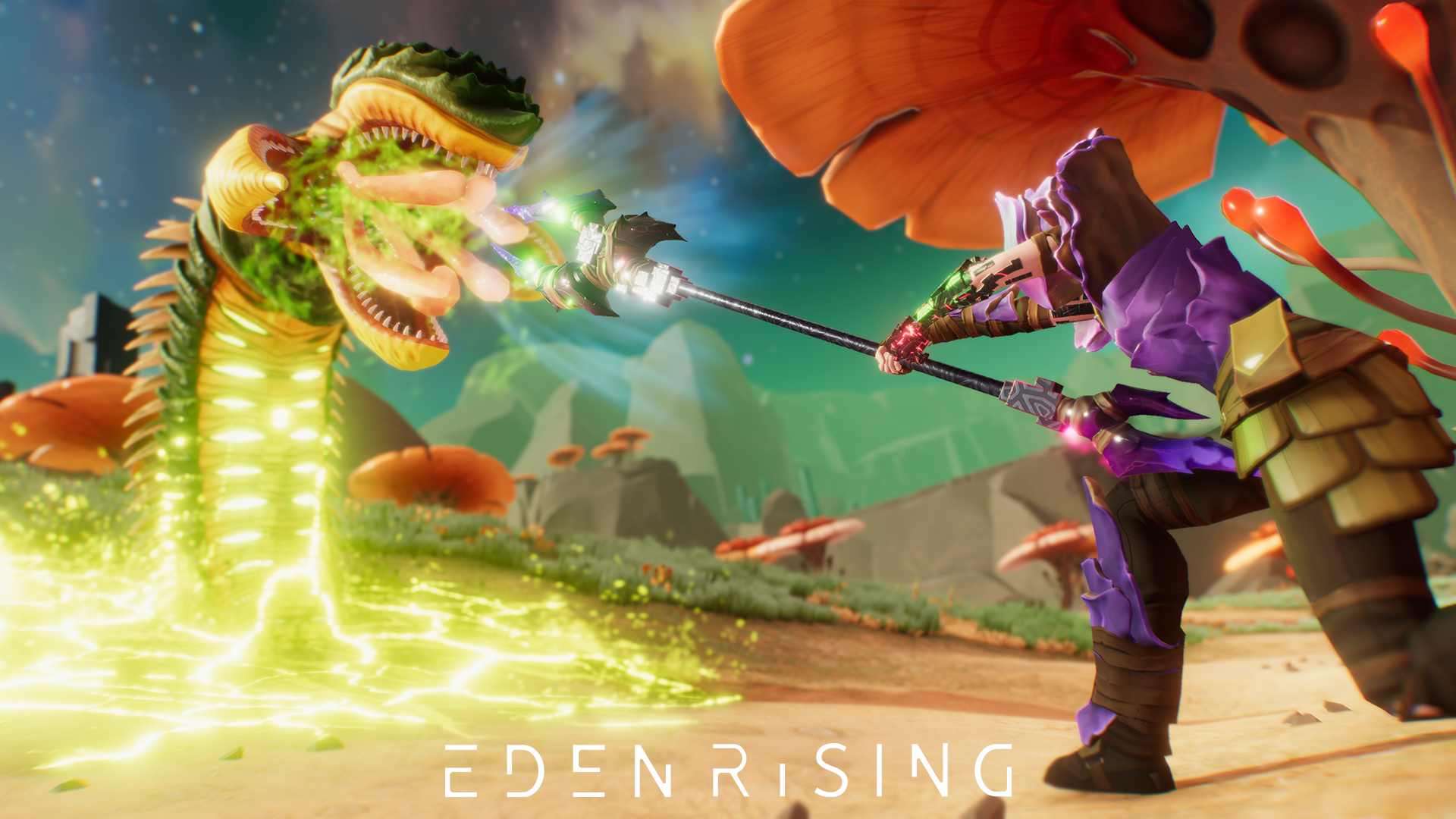 Have at you, evil worm-plant thing!