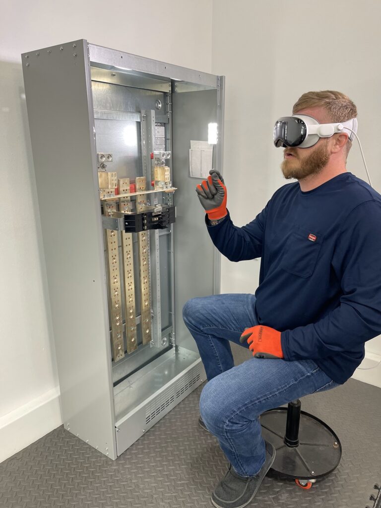 Electricians can train using the Apple Vision Pro.