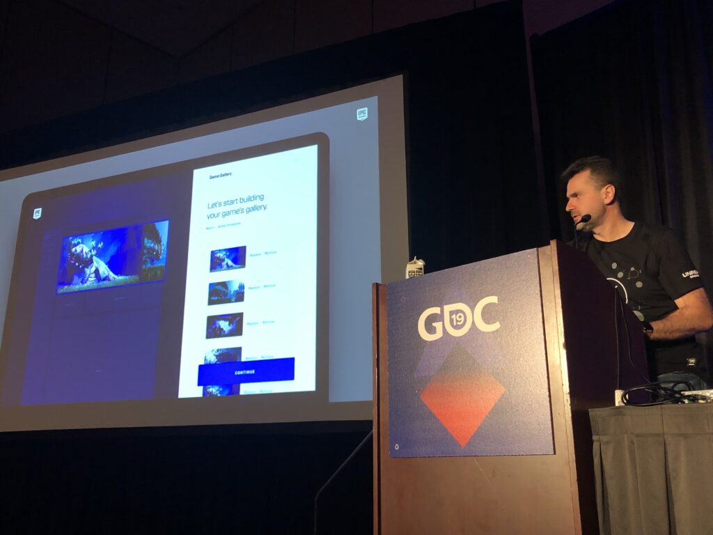 Epic's director of publishing strategy Sergey Galyonkin at GDC.