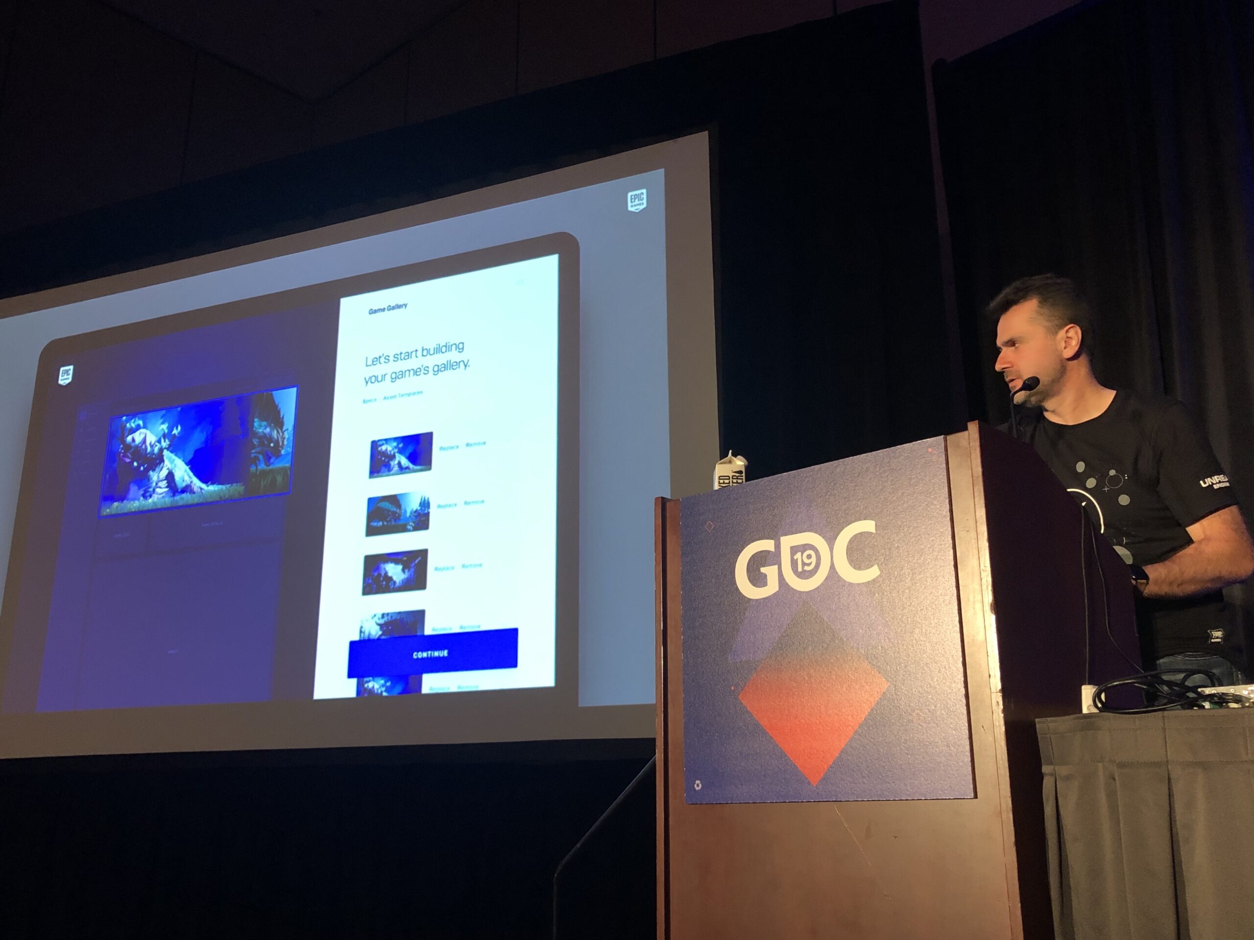 Epic's director of publishing strategy Sergey Galyonkin at GDC.