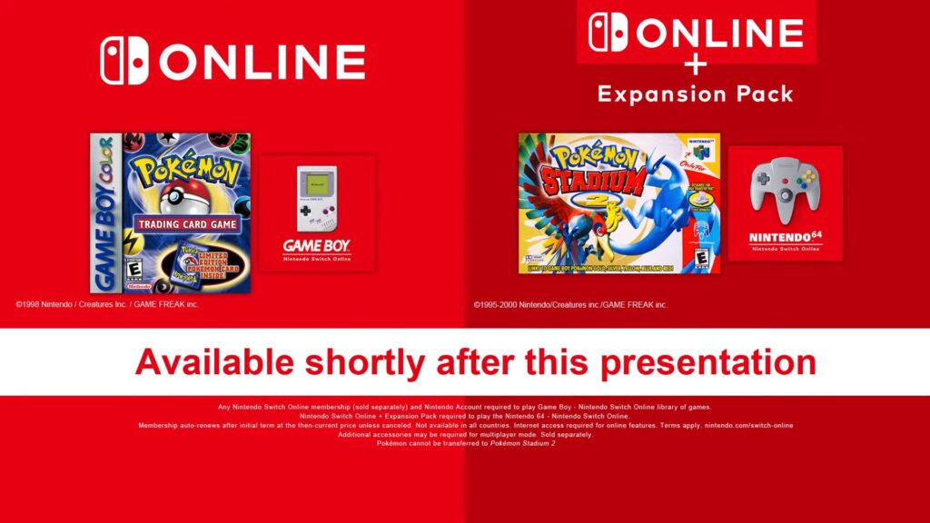 Pokémon Stadium 2 and Pokémon Trading Card Game come to Switch NSO