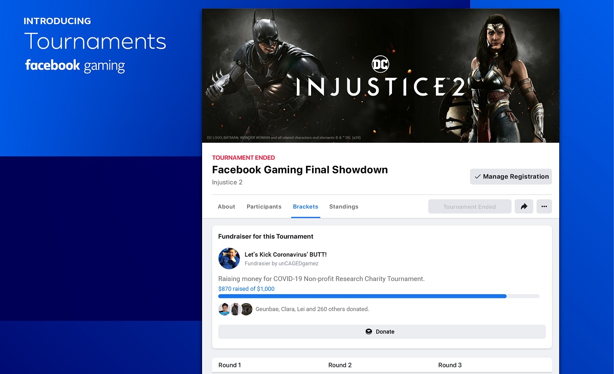 Facebook Gaming tournaments make it easy to gather friends to compete.