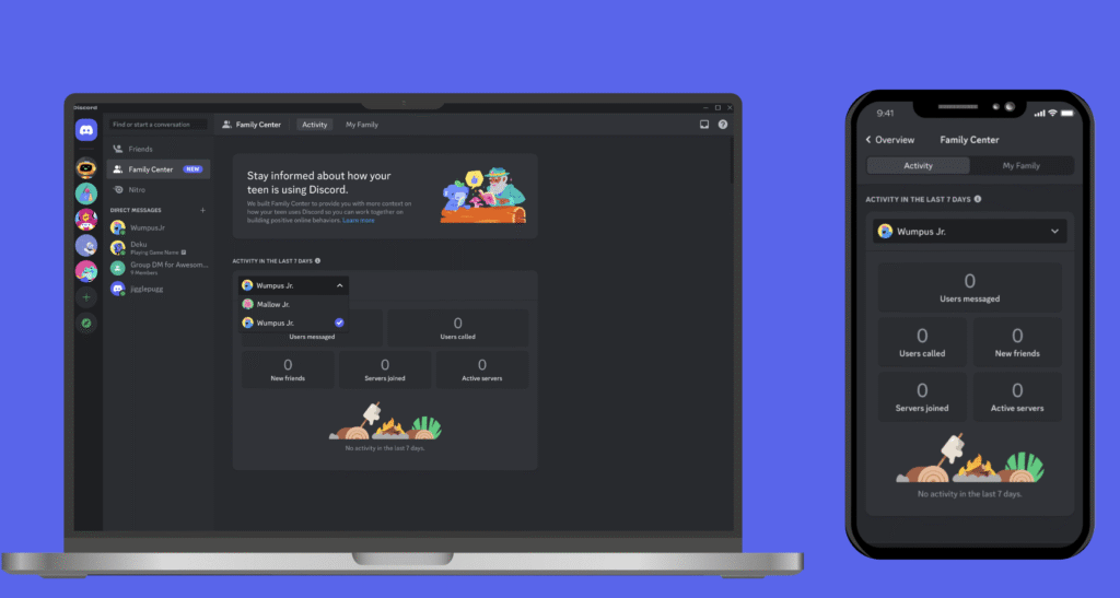 Discord Family Center parental controls for teens