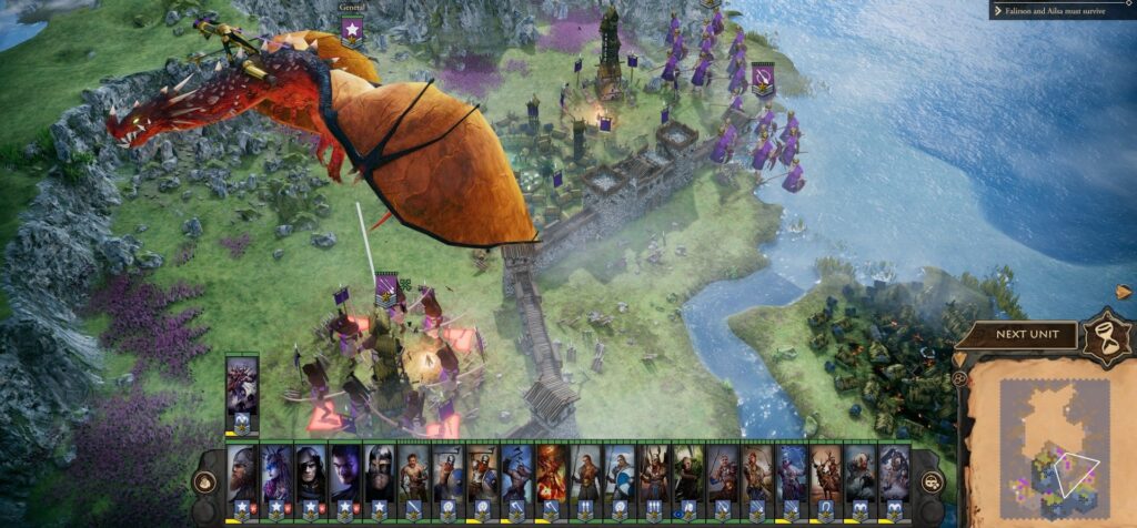 You don't get must more "fantasy" than "big dragon flying over the battlefield."