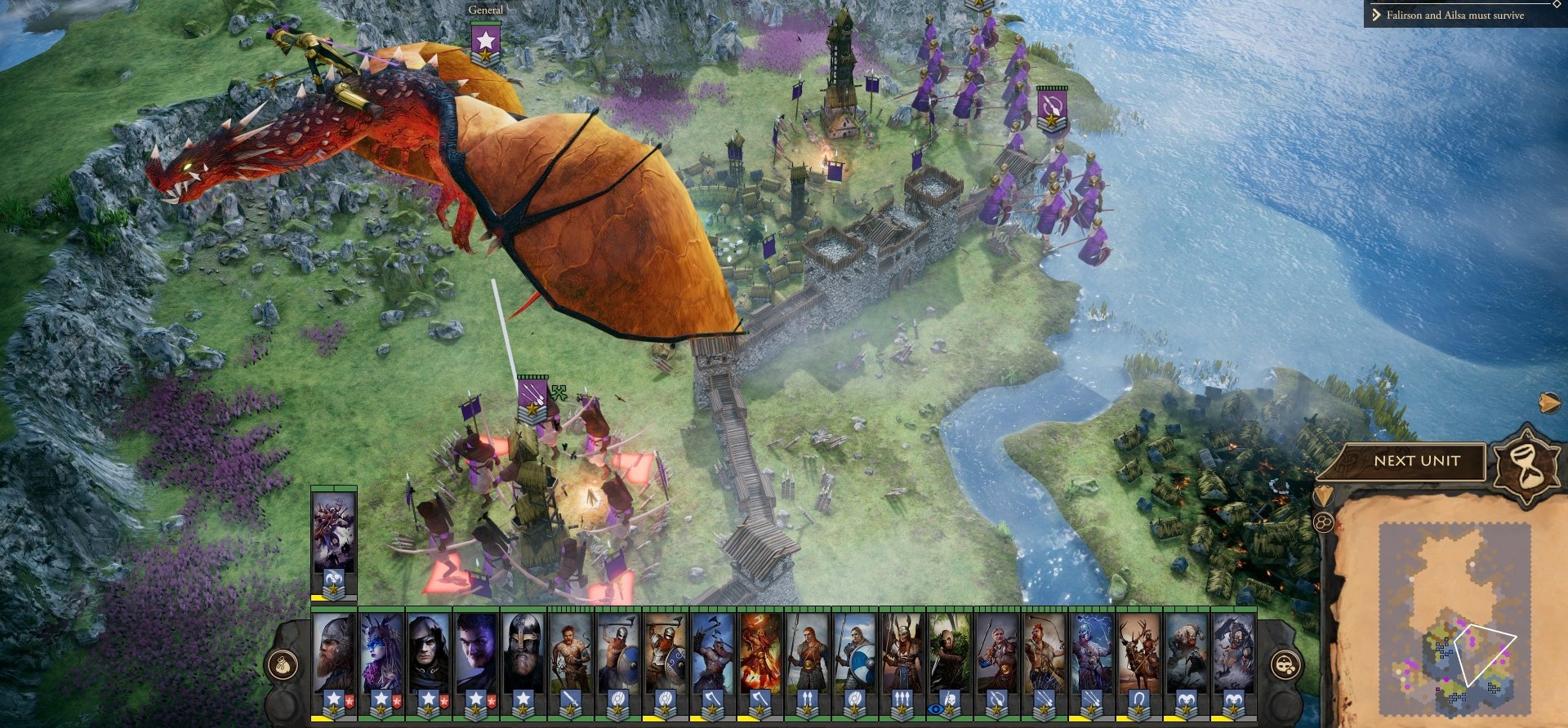You don't get must more "fantasy" than "big dragon flying over the battlefield."