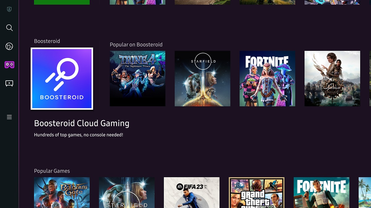 Boosteroid is joining Samsung Gaming Hub.