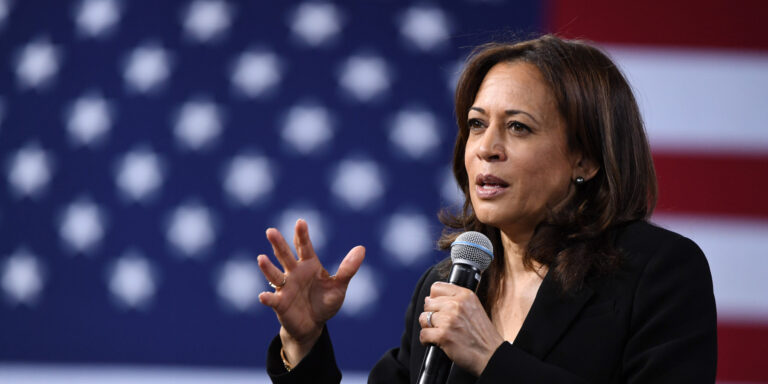 Sen. Kamala Harris (D-CA) speaks at the National Forum on Wages and Working People: Creating an Economy That Works for All at Enclave on April 27, 2019 in Las Vegas, Nevada.