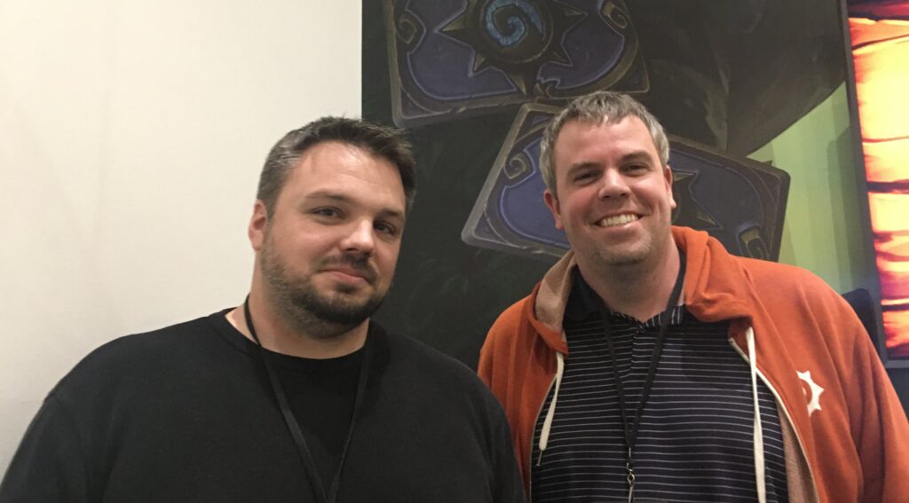 Hearthstone game director Ben Lee (left) and production director Nathan Lyons break down monetization and economics of Blizzard's card game.