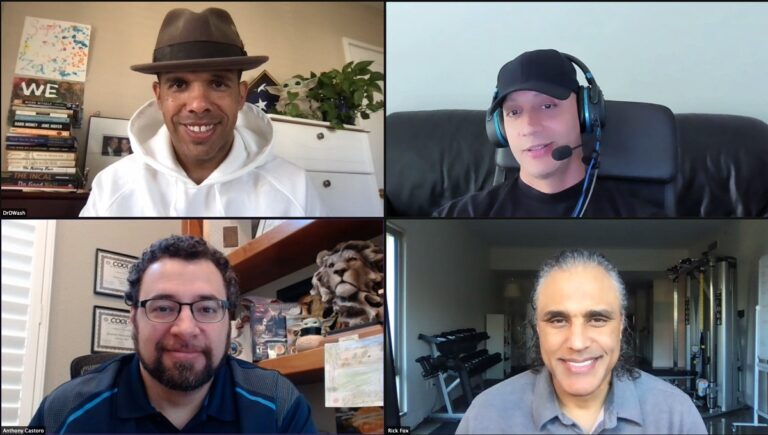 Clockwise from top right: Jace Hall, chief creative officer; Rick Fox, chief business development officer; Anthony Castoro, CEO; and David Washington, chief impact officer.