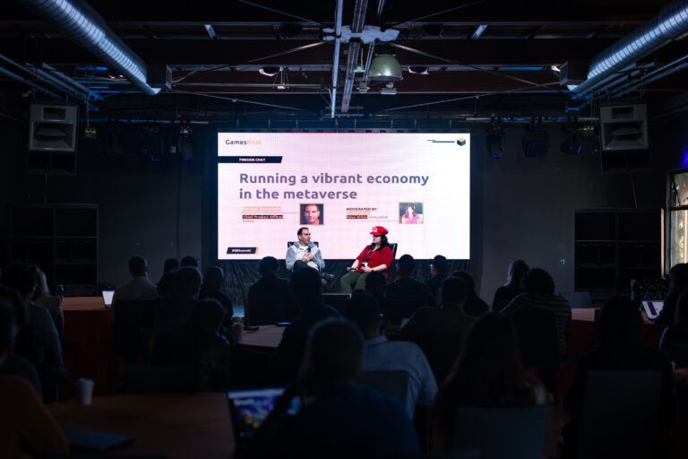 Rachel Kaser of GamesBeat and Manuel Bronstein of Roblox at GamesBeat Summit Next 2022.