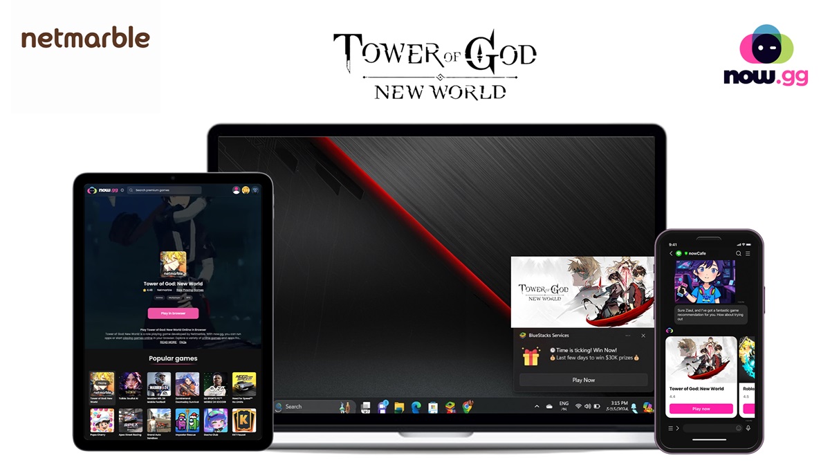 Now.gg will carry Netmarble's Tower of God on the NowCafe cloud platform.