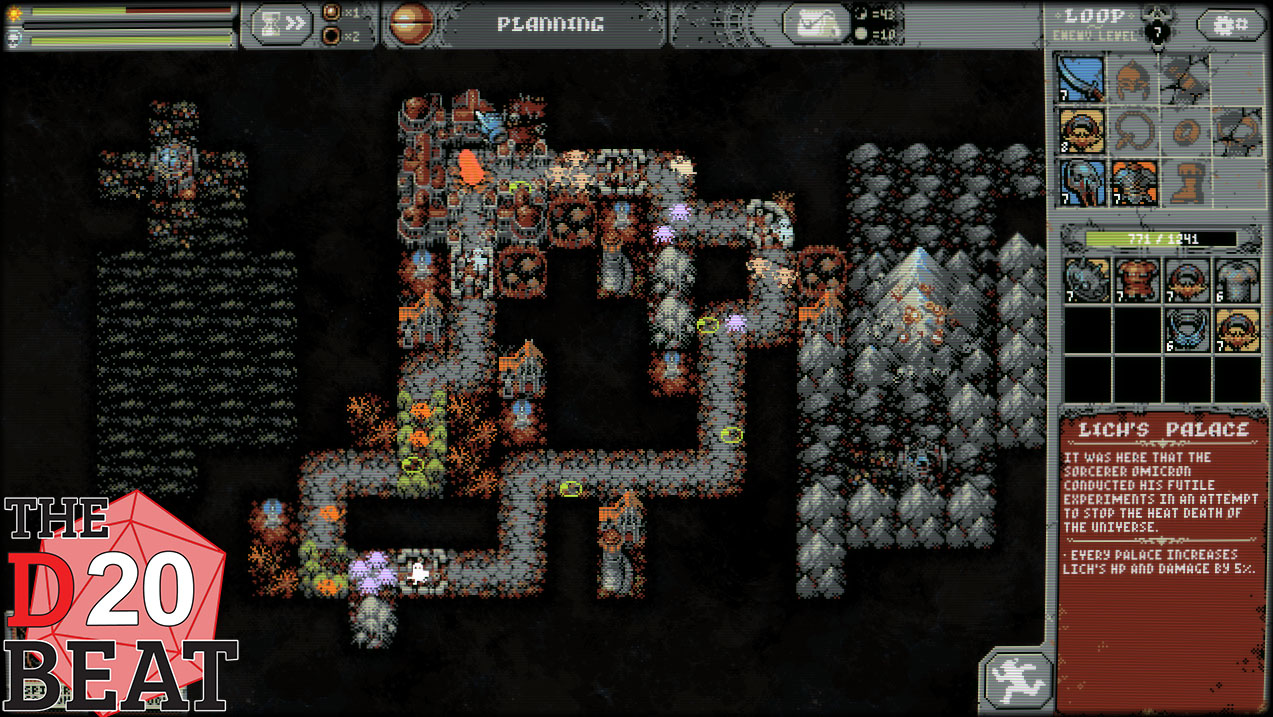 Loop Hero's world has been destroyed by a lich. You're out to restore it.