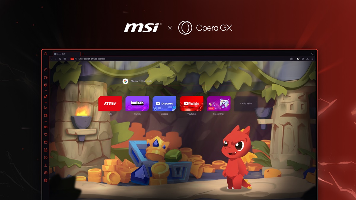 Lucky the Dragon from MSI will make an appearance on the Opera GX gaming browser.