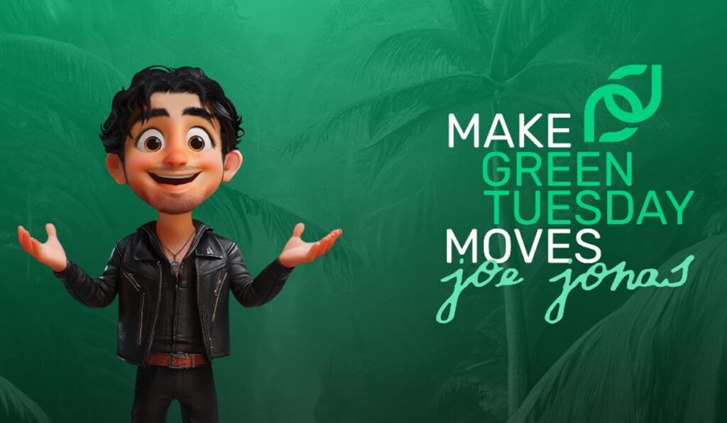Joe Jonas is going green with Make Green Tuesday Moves.
