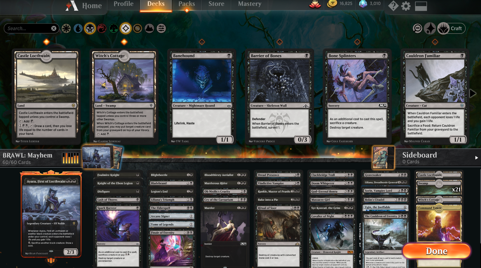 Ayara, First of Locthwain is the commander of my favorite Brawl deck.
