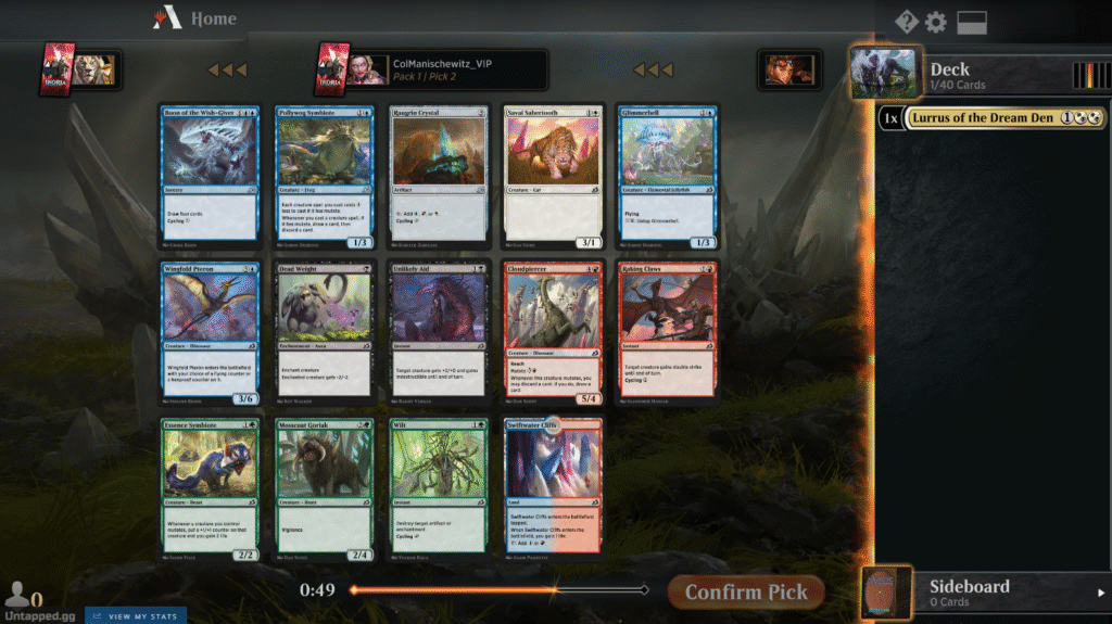 Magic: The Gathering's Premier drafts start with over a minute on the pick-timer and give you less time in subsequent rounds.