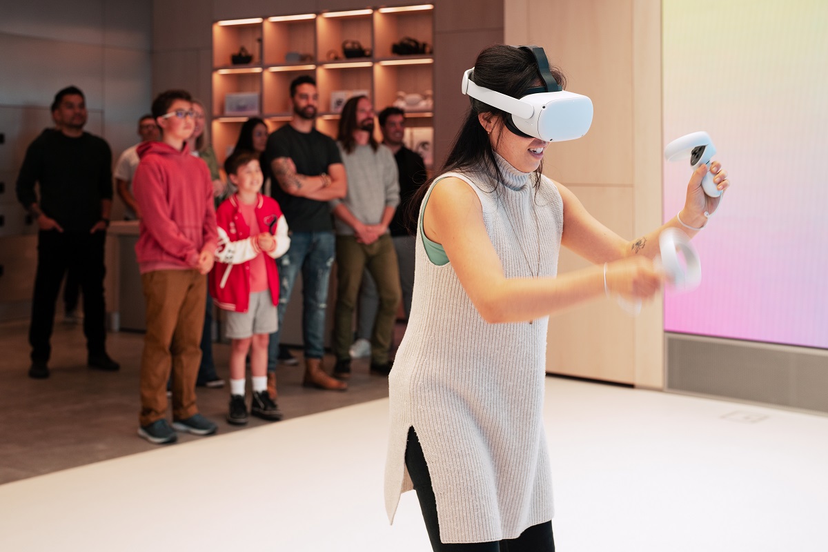 A demo in the interactive space of the Meta Store.