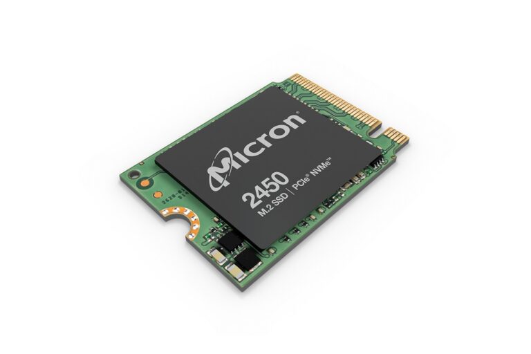 Micron 2450 M2 SSD module.