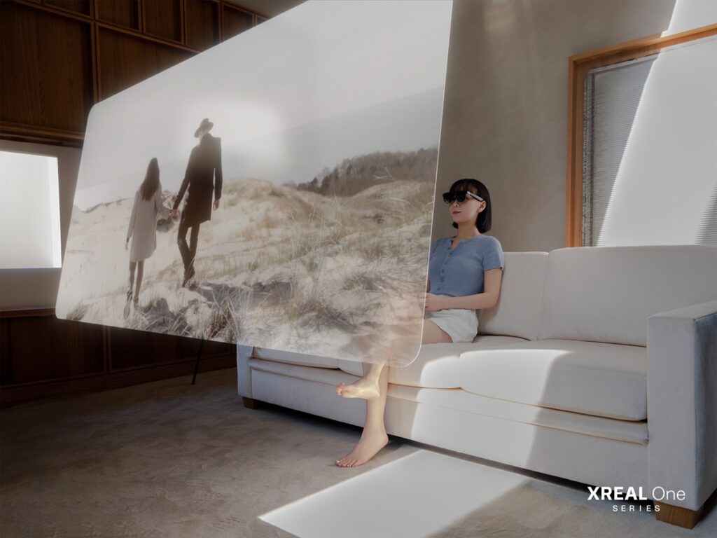Watching a movie on Xreal is like viewing a huge screen.