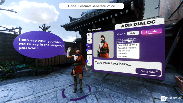 Niloom.ai uses GenAI for prompt to generative voice.