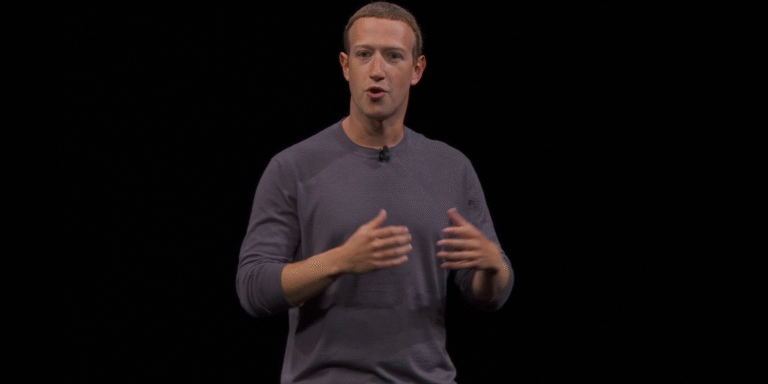 Facebook CEO Mark Zuckerberg speaks at Oculus Connect 6 in 2019.