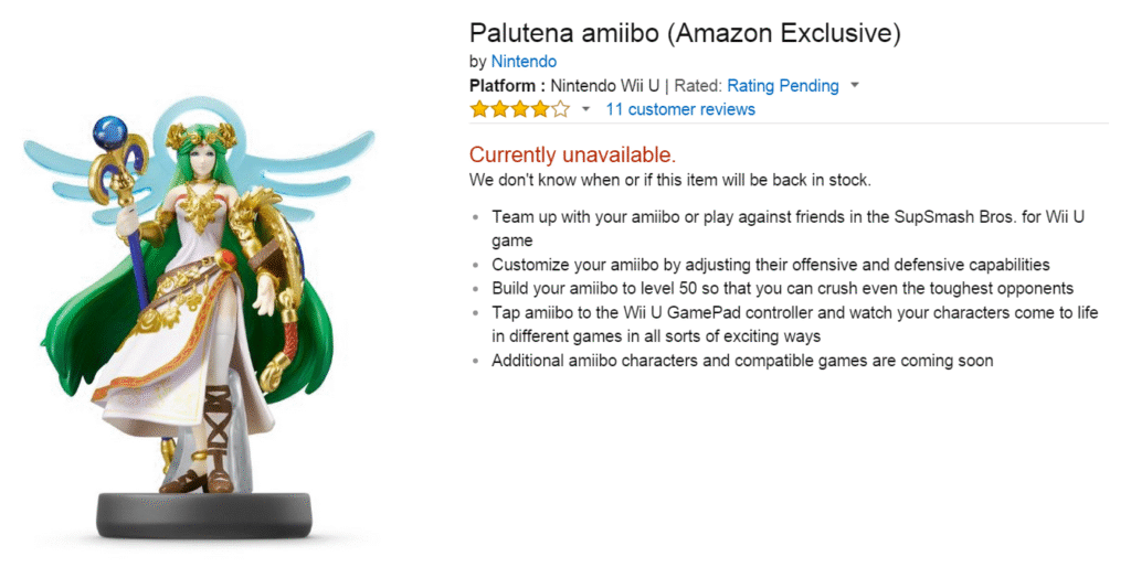 Amiibo alert: Amazon will have Palutena up for sale within the hour