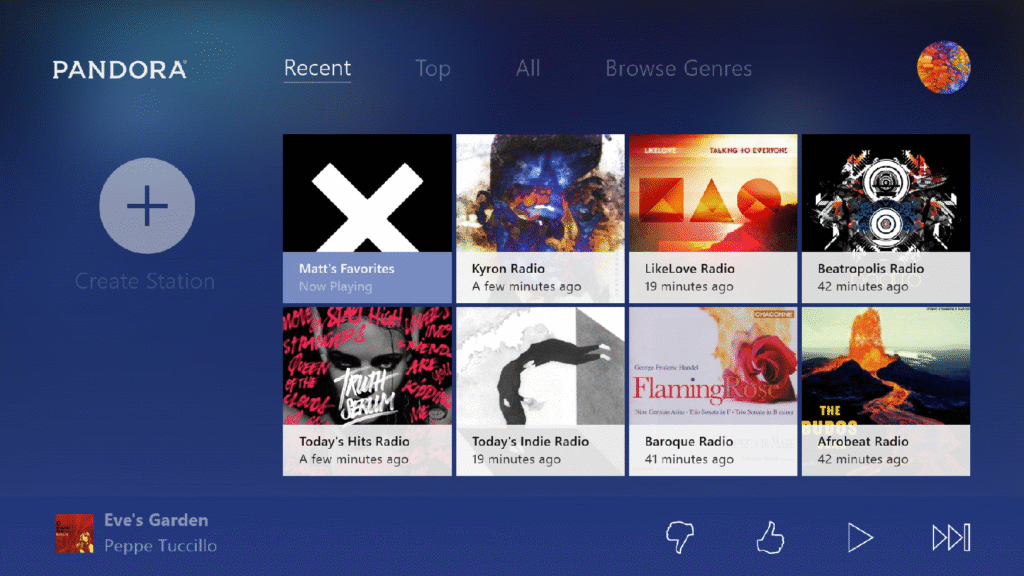 Pandora launches its first native game console app — and it’s for Xbox One