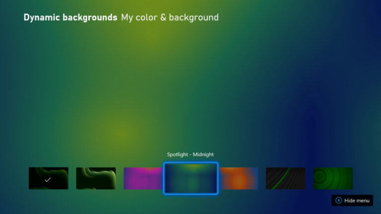 New dynamic backgrounds for Xbox Series X/S.