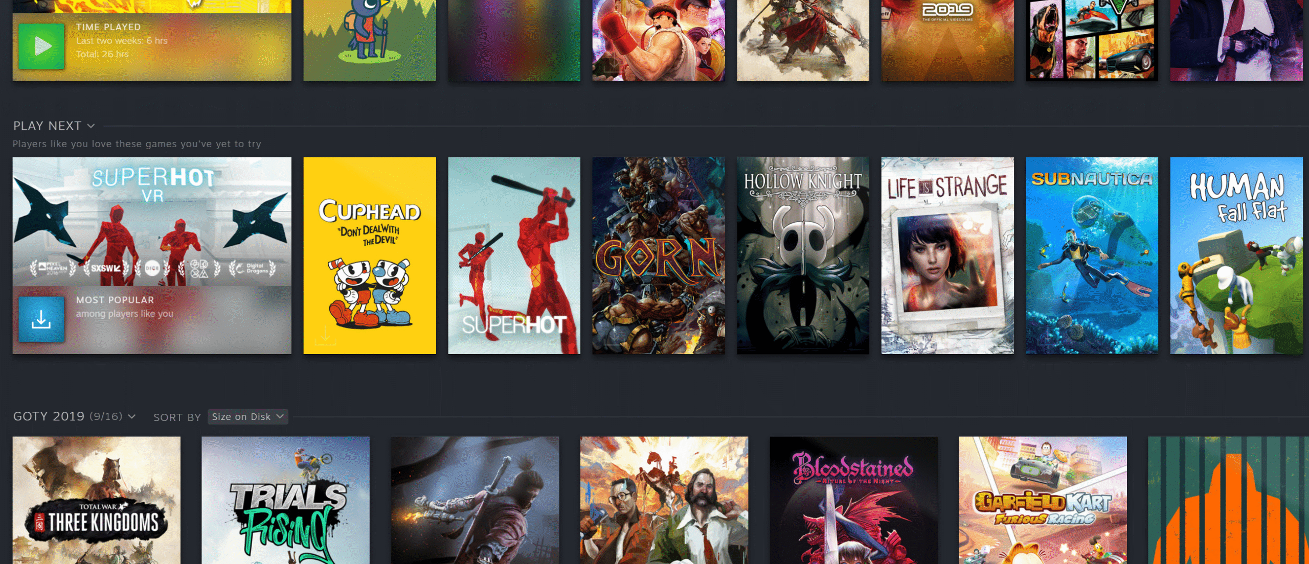 The Play Next feature in Steam.