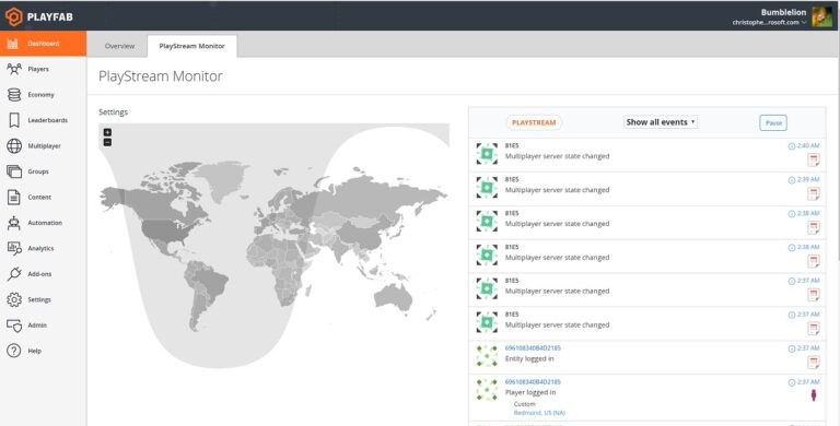 PlayFab, now owned by Microsoft, is a backend system for game developers.