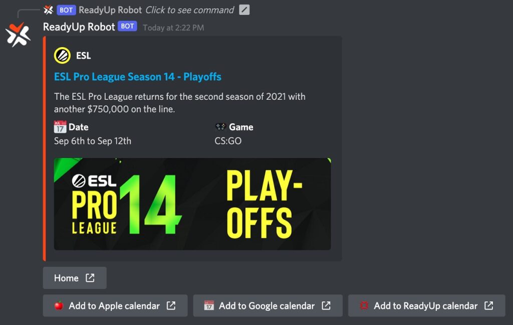 ReadyUp's Discord bot helps engage fans.