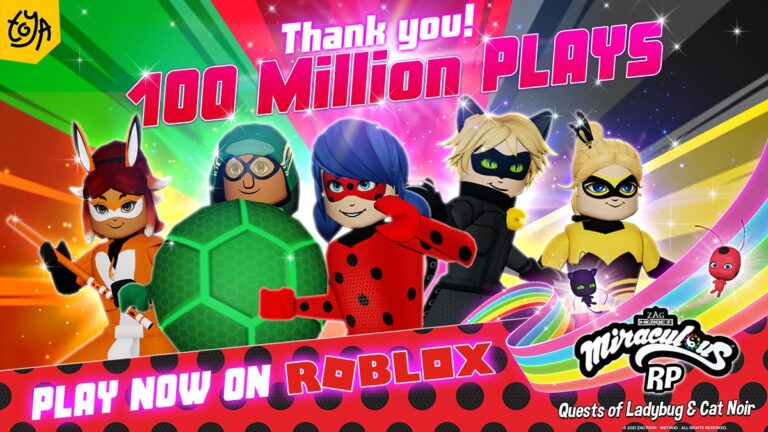 Toya hit 100M downloads on Roblox with its Miraculous Ladybug game.