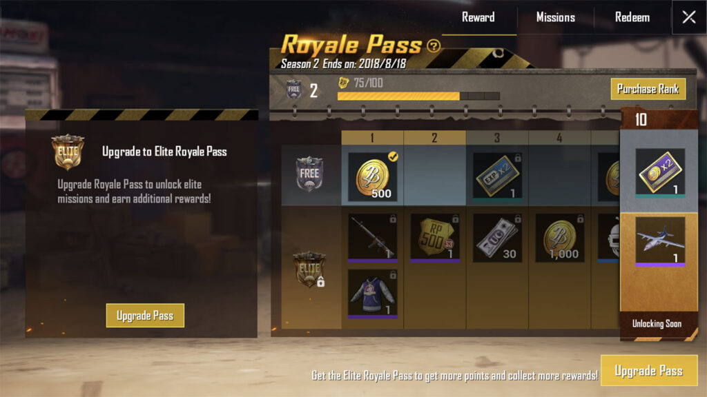 The Royale Pass in PUBG Mobile.