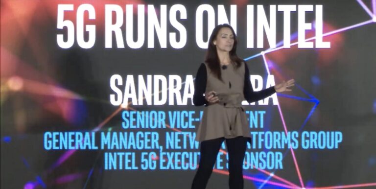 Intel SVP Sandra Rivera speaks at the Intel 5G Summit in Los Angeles, CA.