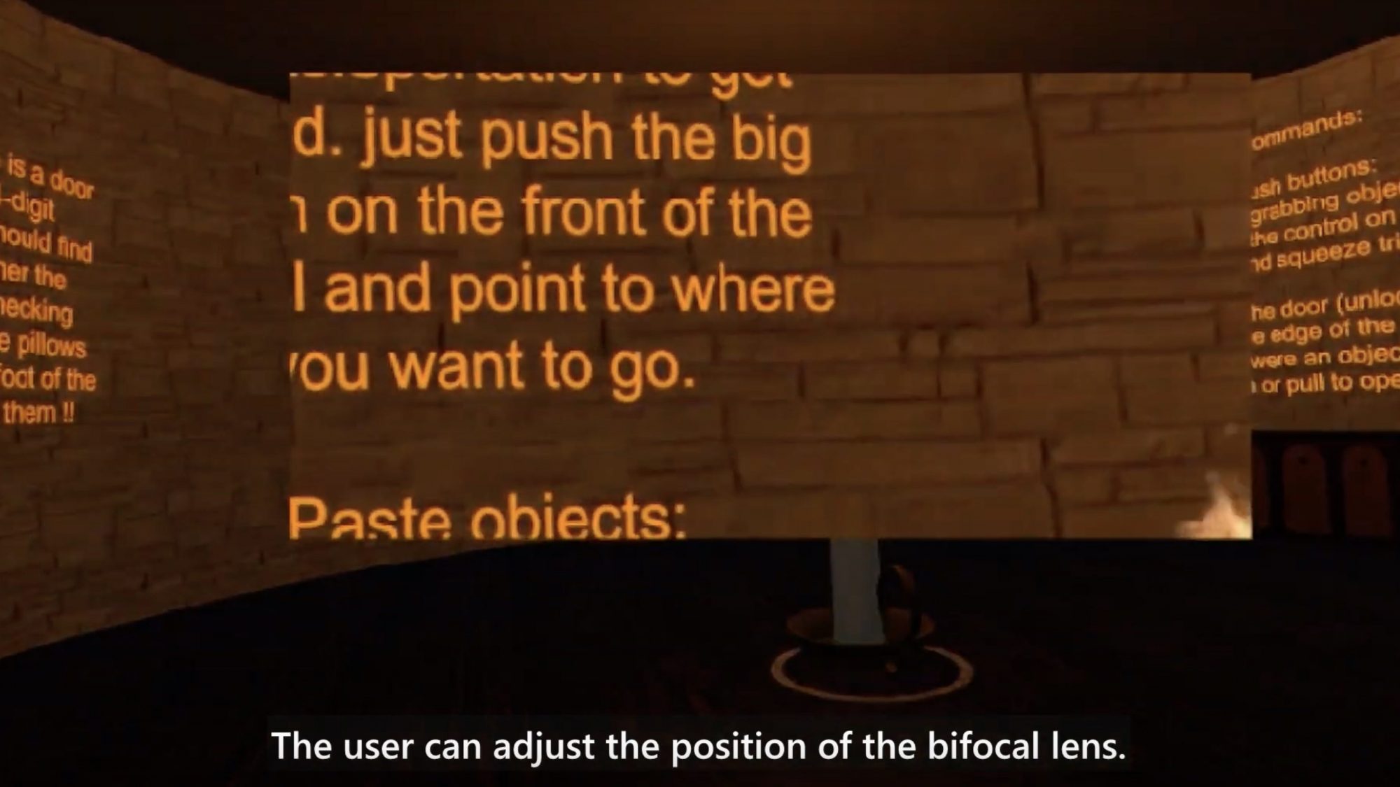 An example of SeeingVR's bifocals mode, which provides a magnifier that can be applied to a specific area within your VR field of view.