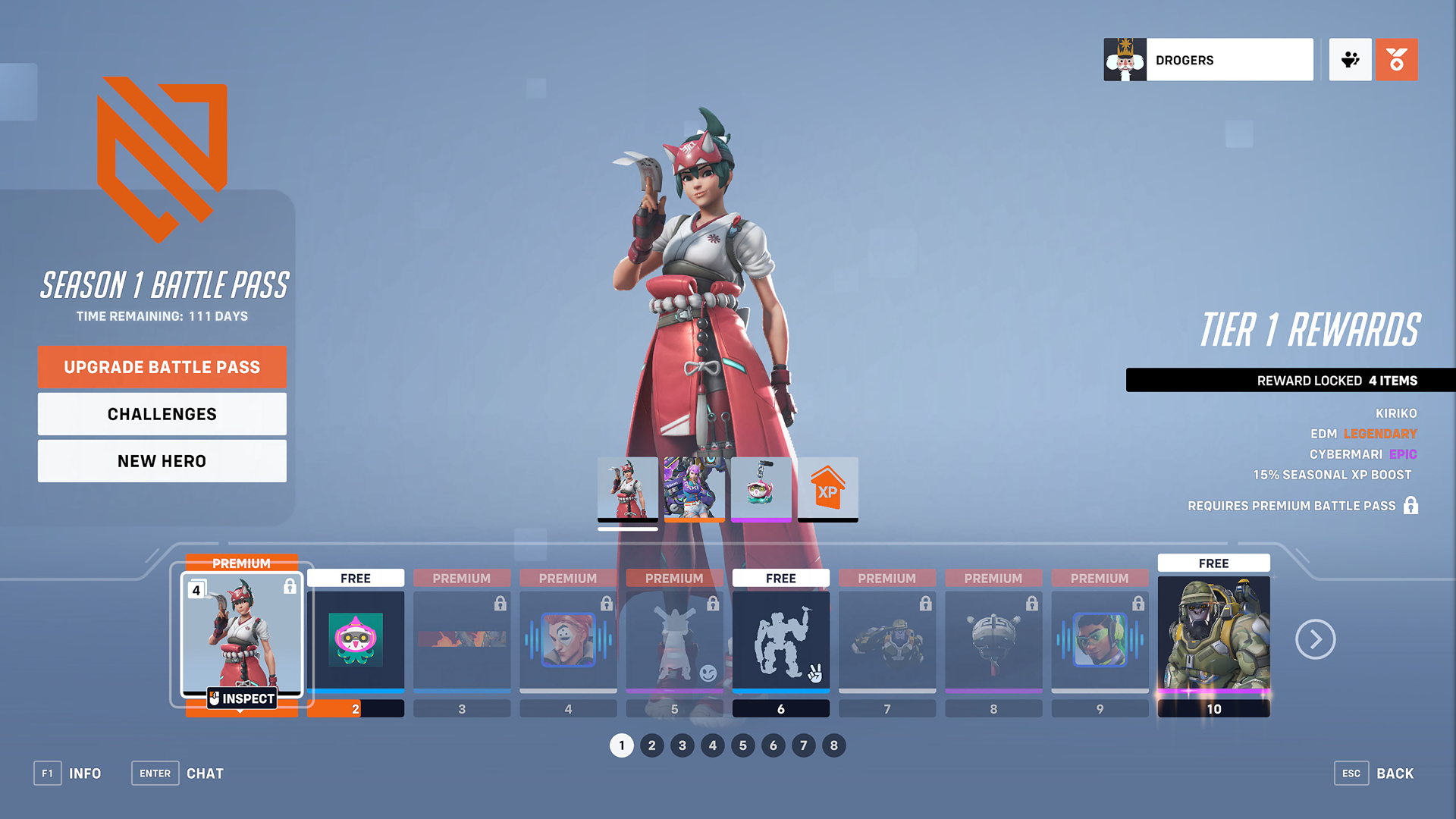 What the Season 1 battle pass will look like inside Overwatch 2.