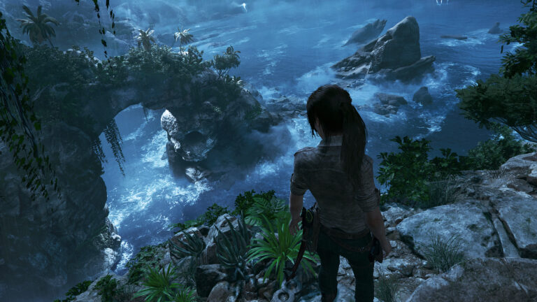 Shadow of the Tomb Raider Woman on Cliff Screenshot