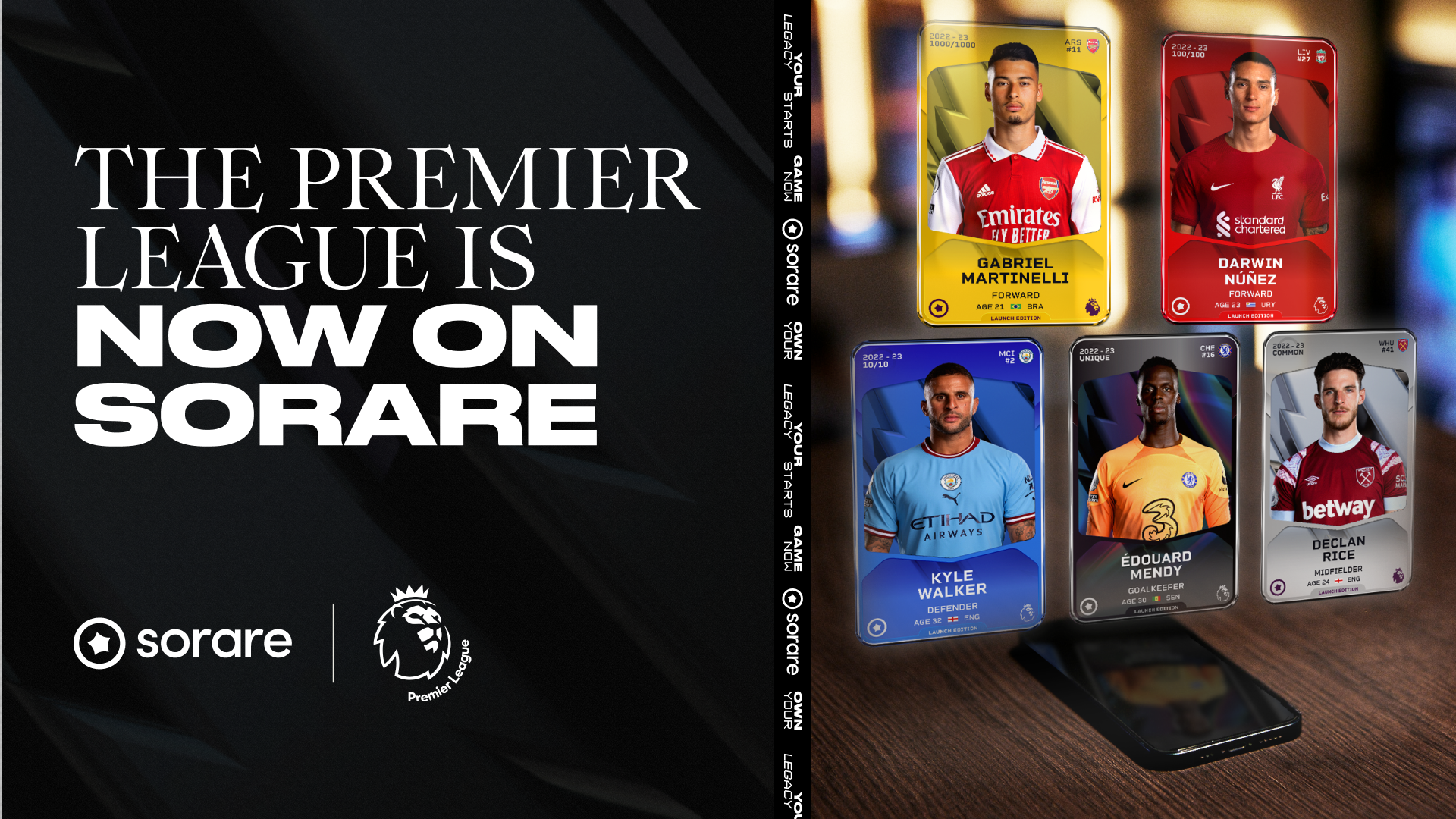 Sorare struck a deal with the English Premier league soccer football fantasy sports nft