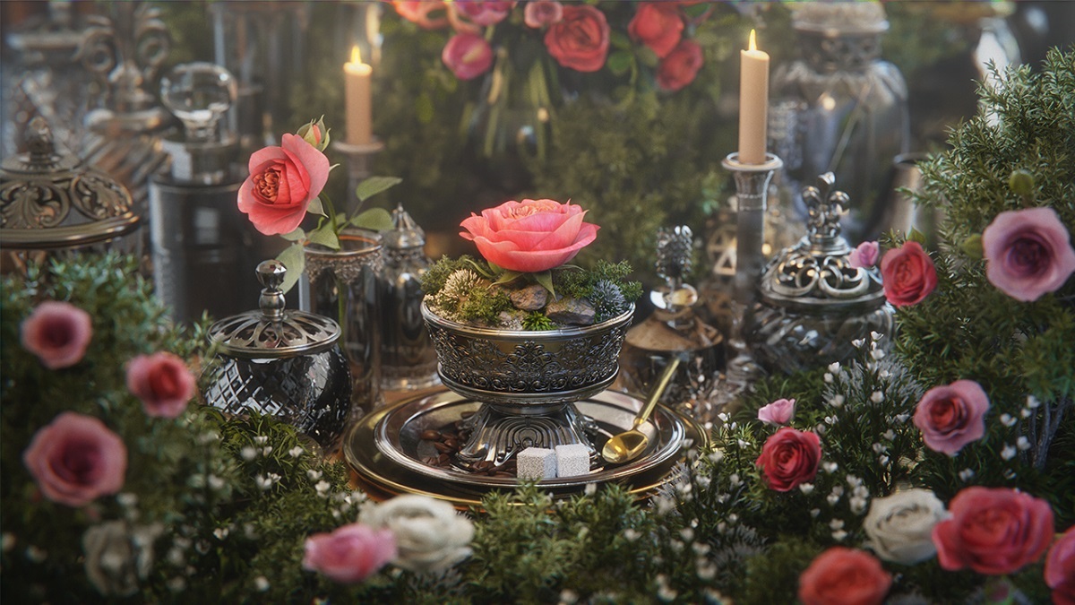 These are not real flowers, courtesy of Omniverse.