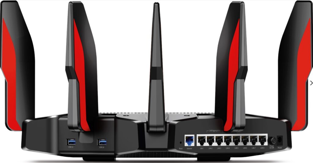 No, this is not the Devil's pitchfork. It's the TP-Link Archer gaming router.