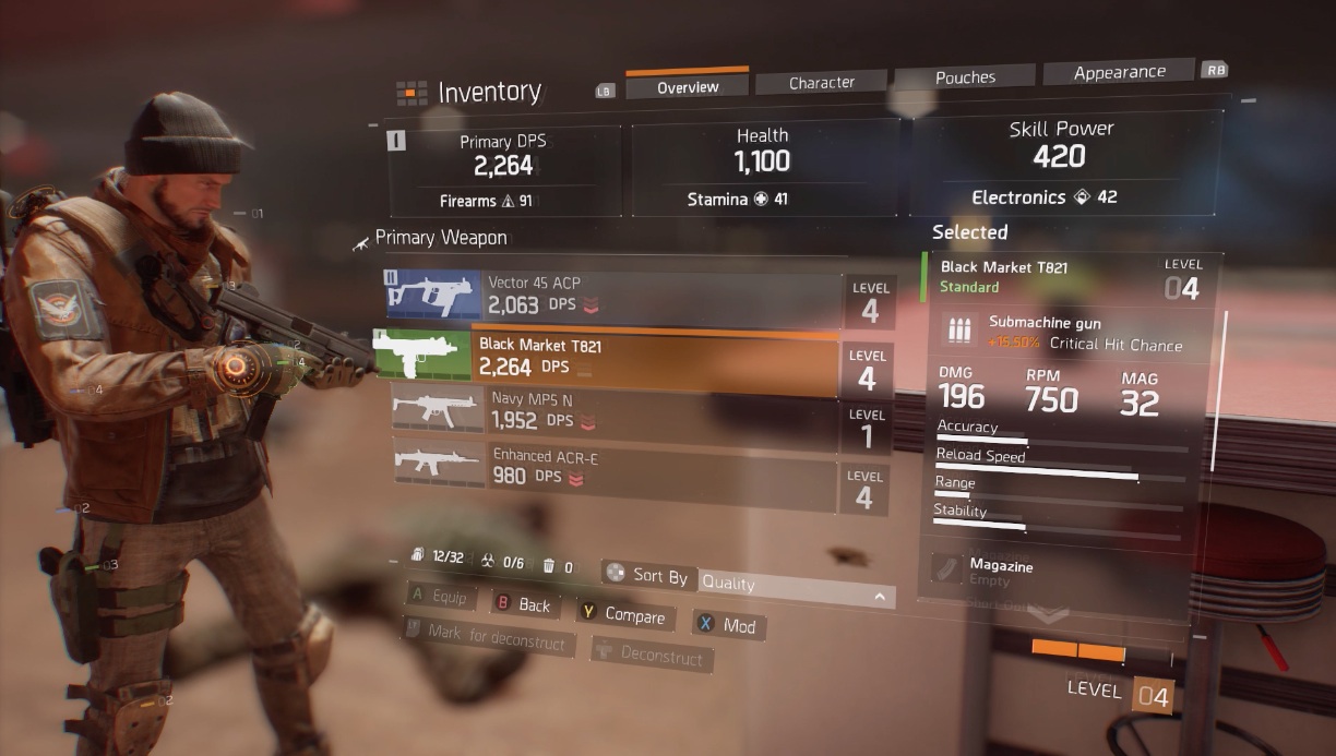 The Division: DPS weapons