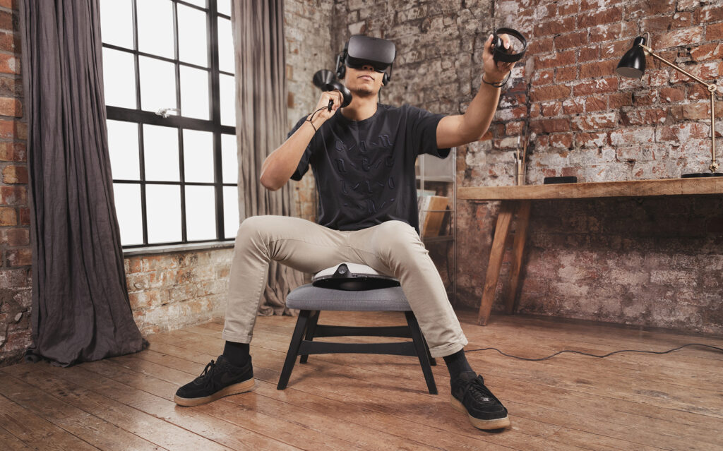 The VRGO Mini is haptics device for your ... backside.